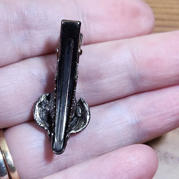 Antique Lady Bug Hair Clip Crystals & Onyx